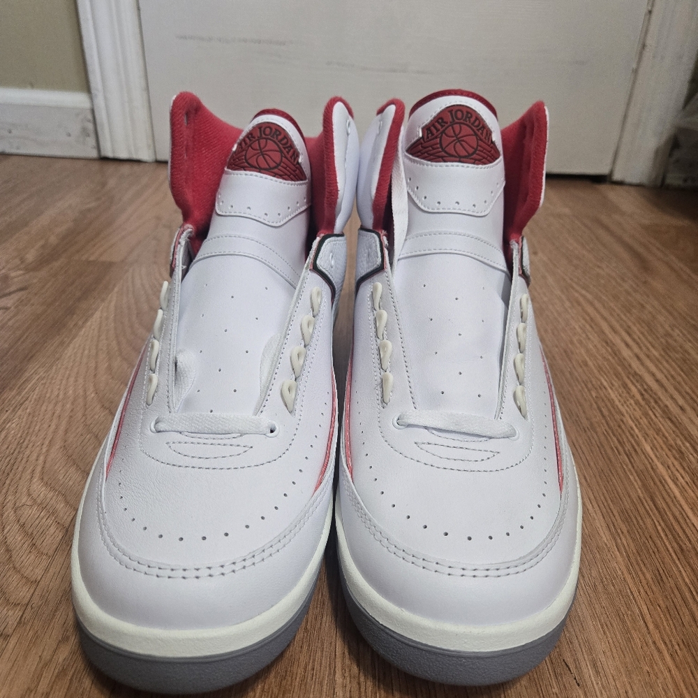 Nike Men's Air Jordan 2 Retro Origins White Fire Red Size 13 DR8884-101 NWOT - Picture 8 of 13